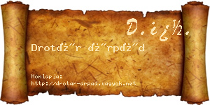Drotár Árpád névjegykártya