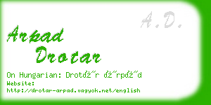 arpad drotar business card